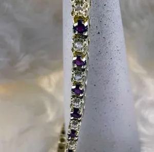 14kt yellow gold ruby and diamond bracelet