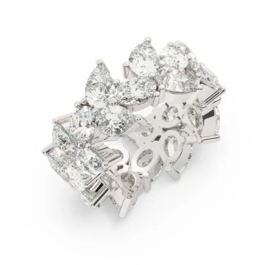 18K White Gold Diamond Wedding Band