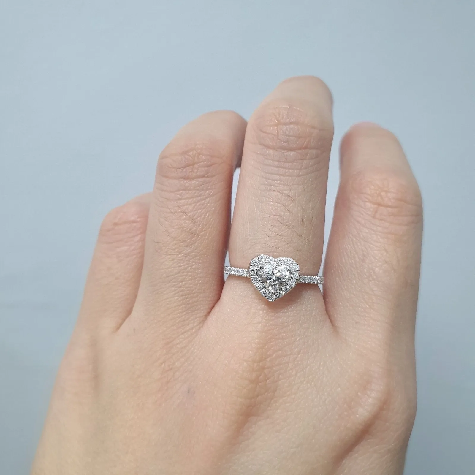 .70ctw Heart Diamond Ring /Engagement Ring 18K White Gold