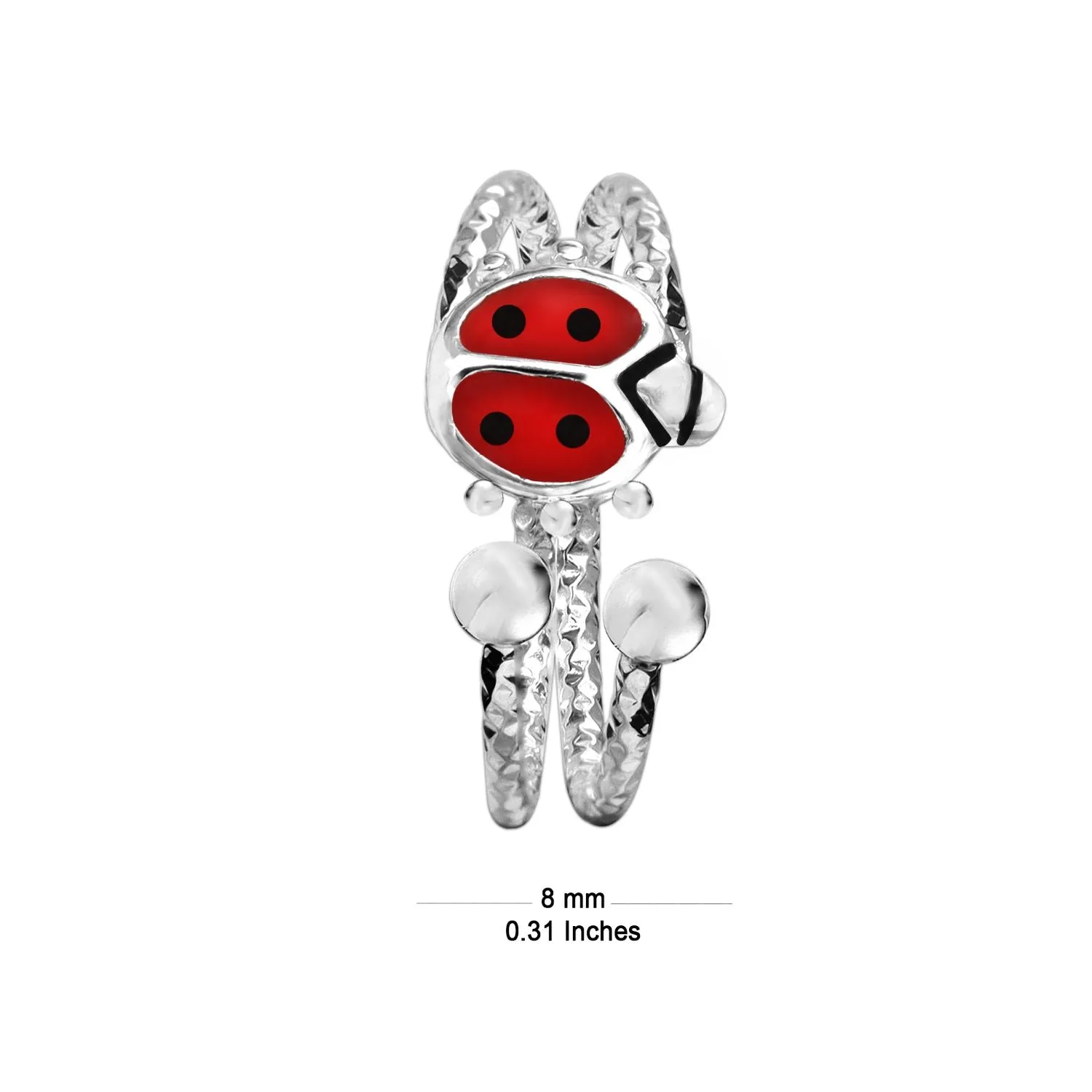 925 Sterling Silver Jewellery Enamel Beetle Toe Ring for Women