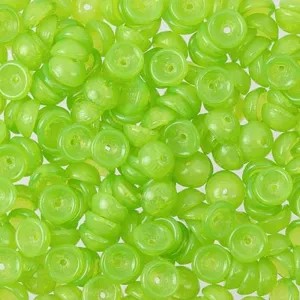Czech Glass, Domed Teacup Beads 4x2mm, Milky Dark Peridot (2.5" Tube)