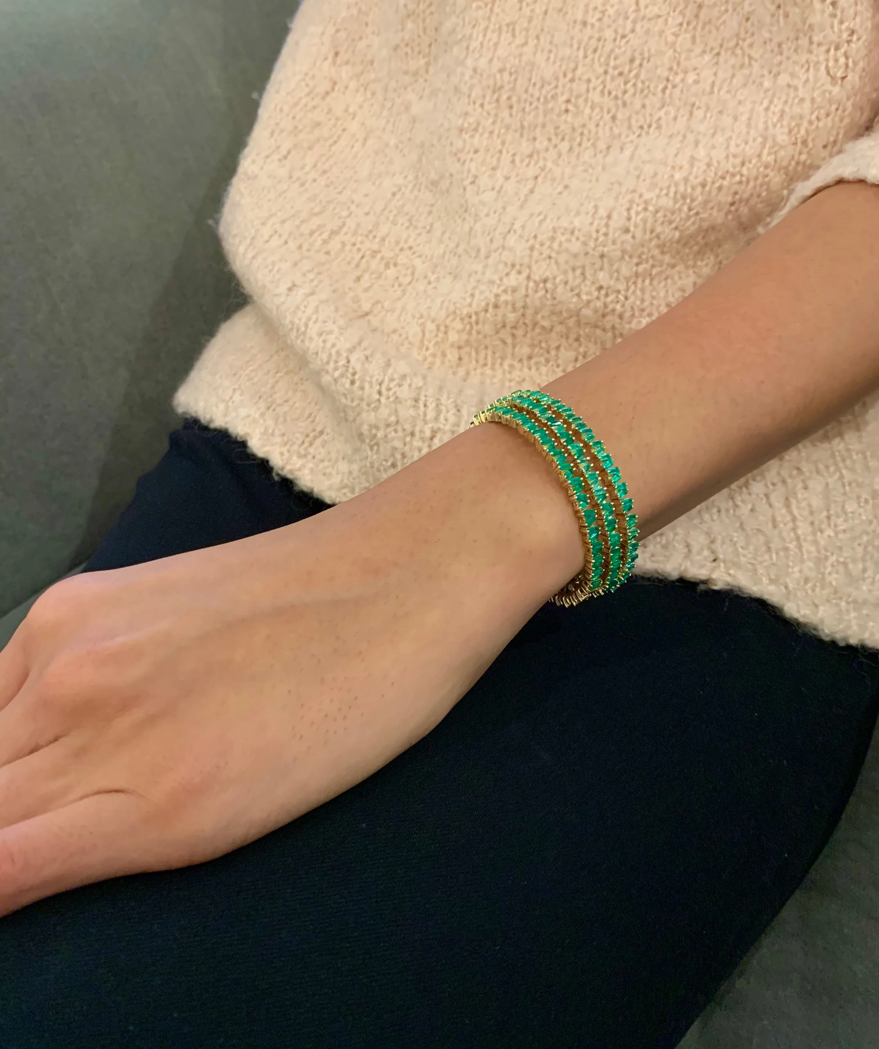 EMERALD BAGUETTE PICKET BANGLE