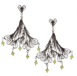 Ginkgo Biloba earrings - peridot