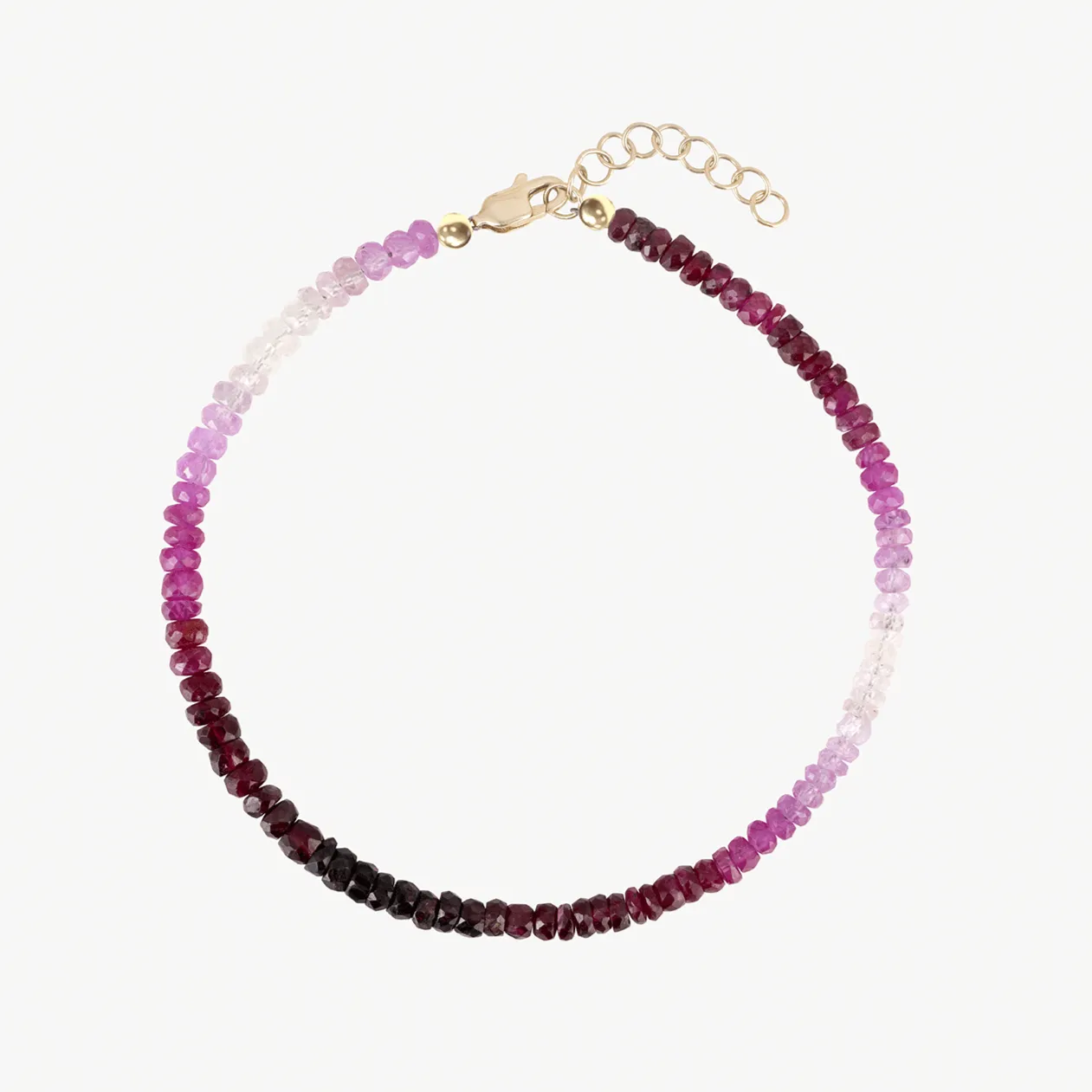 Graduated Ruby Beaded Bracelet