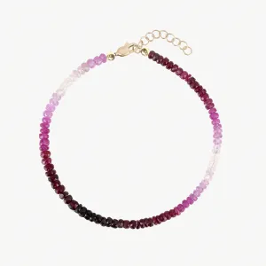 Graduated Ruby Beaded Bracelet