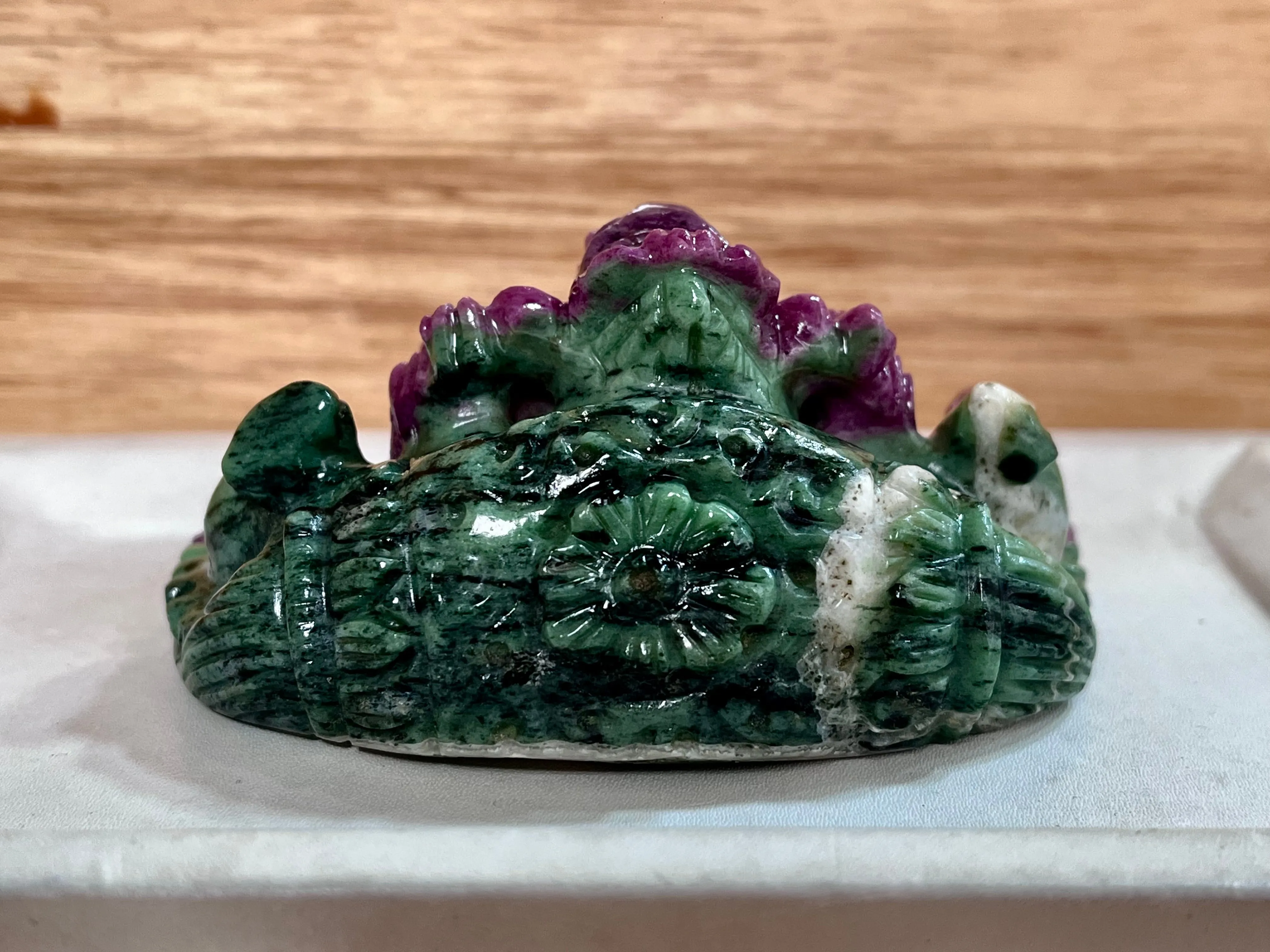 Hand-Carved Natural Ruby Zoisite Ganesh Idol