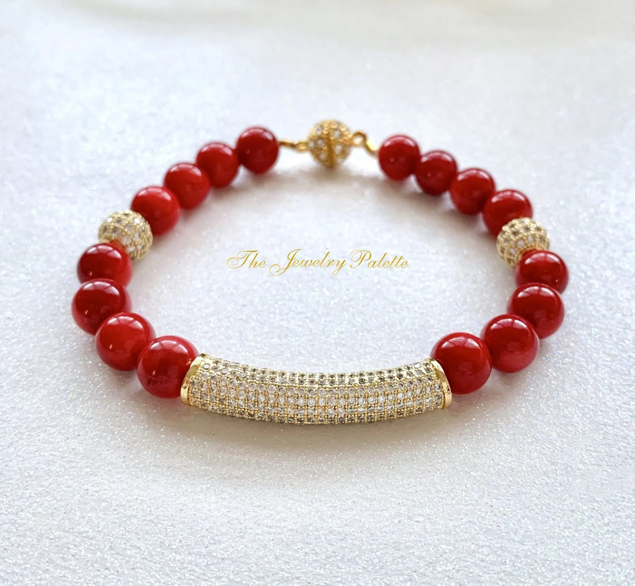 Marjaan coral and zircon bracelet