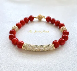 Marjaan coral and zircon bracelet