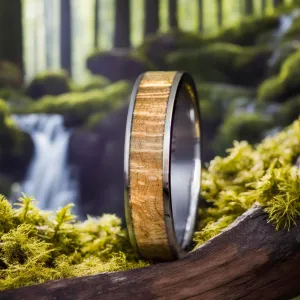 Oak burl 6mm mens ring