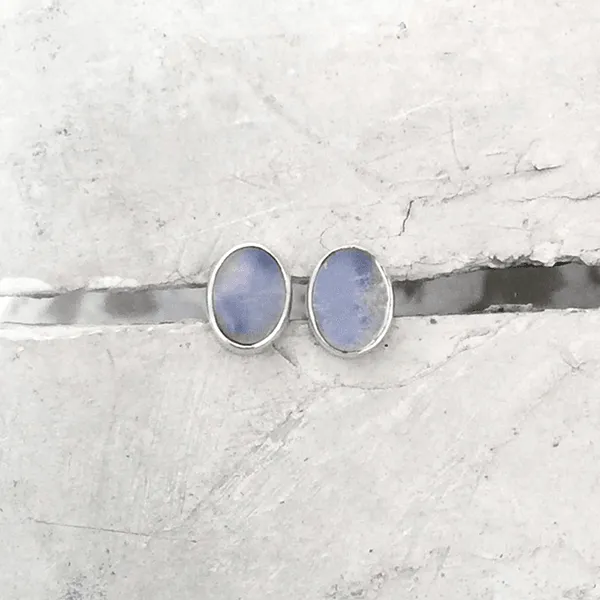 Opalite Oval Silver Stud