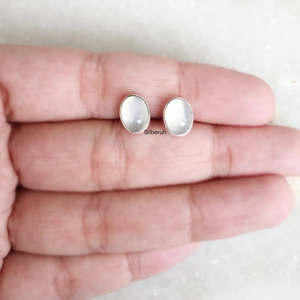 Opalite Oval Silver Stud