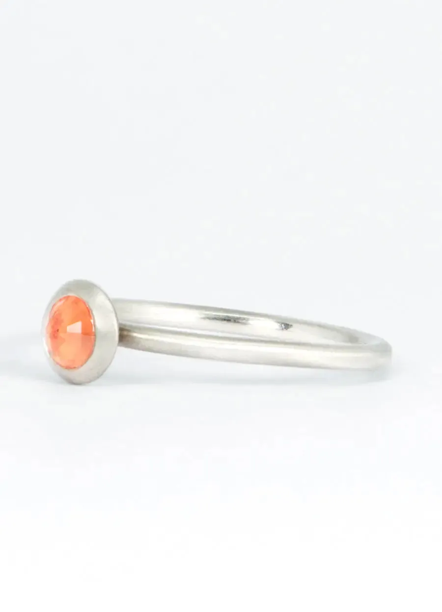 Orange Sapphire Palladium Ring