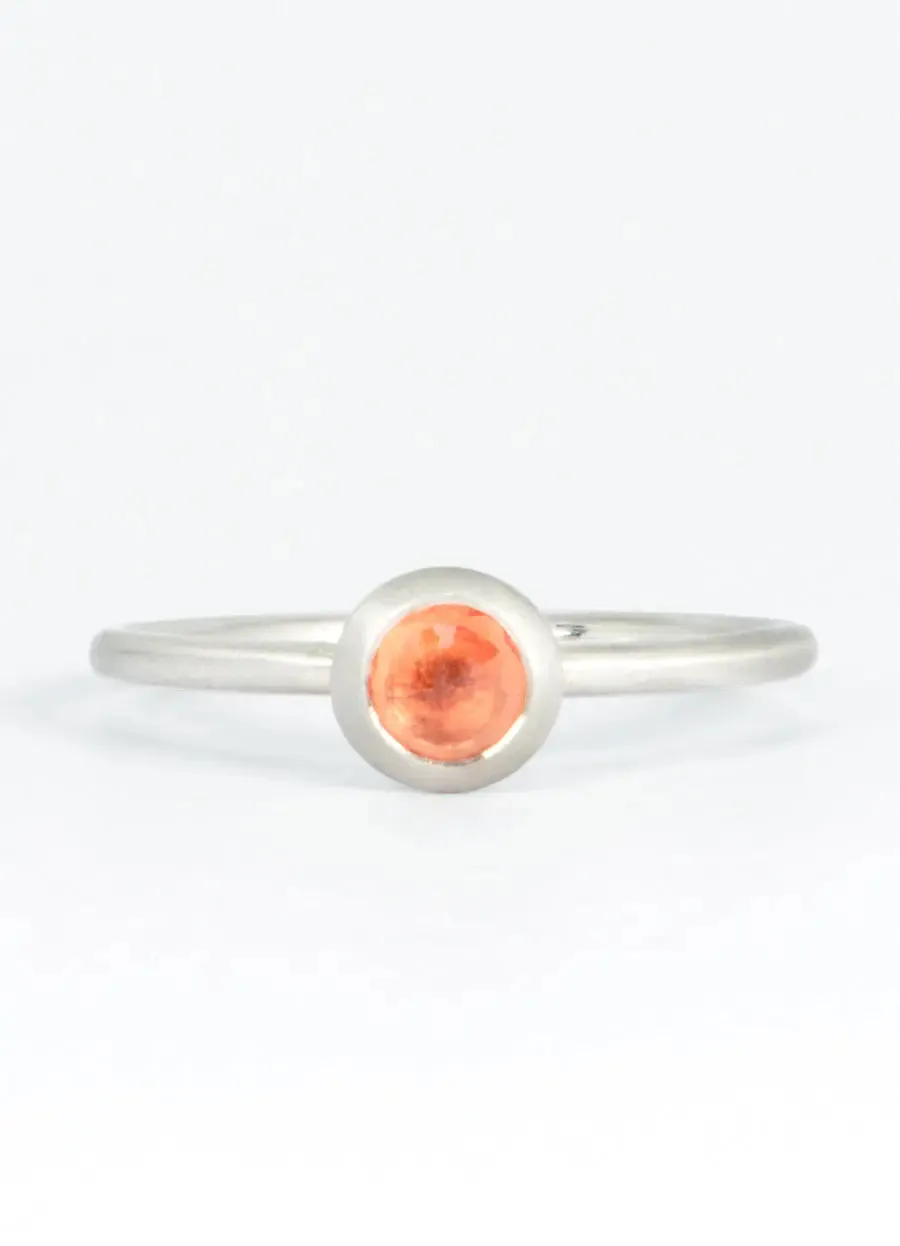 Orange Sapphire Palladium Ring