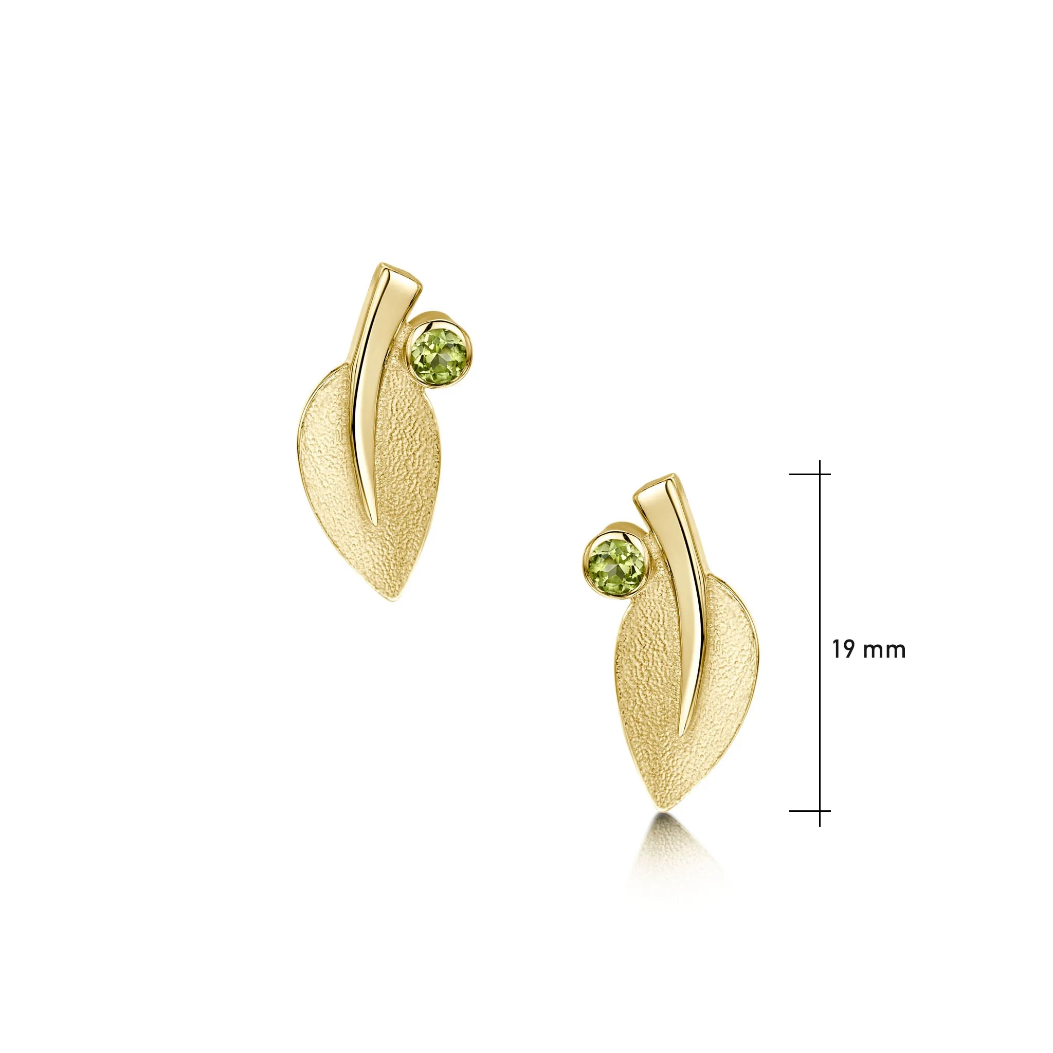Rowan Stud Earrings in 9ct Yellow Gold with Peridot