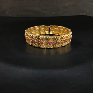 Ruby Green Antique Finish Kada Bracelet