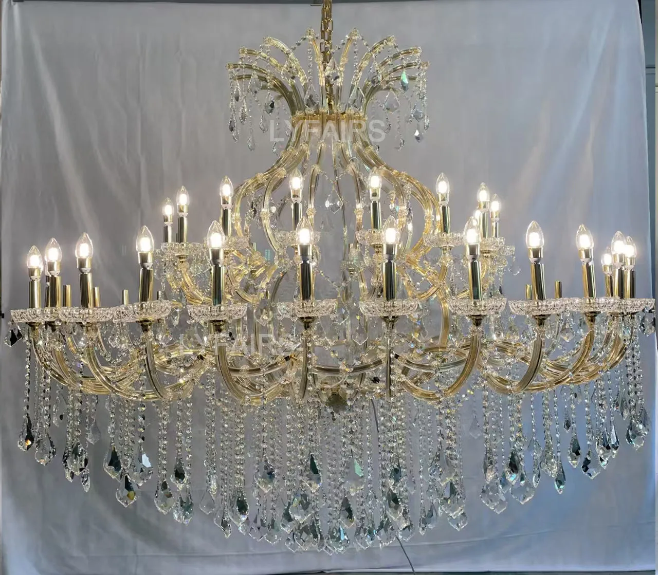 Traditional Classic Crystal Chandelier for Staircase/Foyer/Villa/High-ceiling Living Room