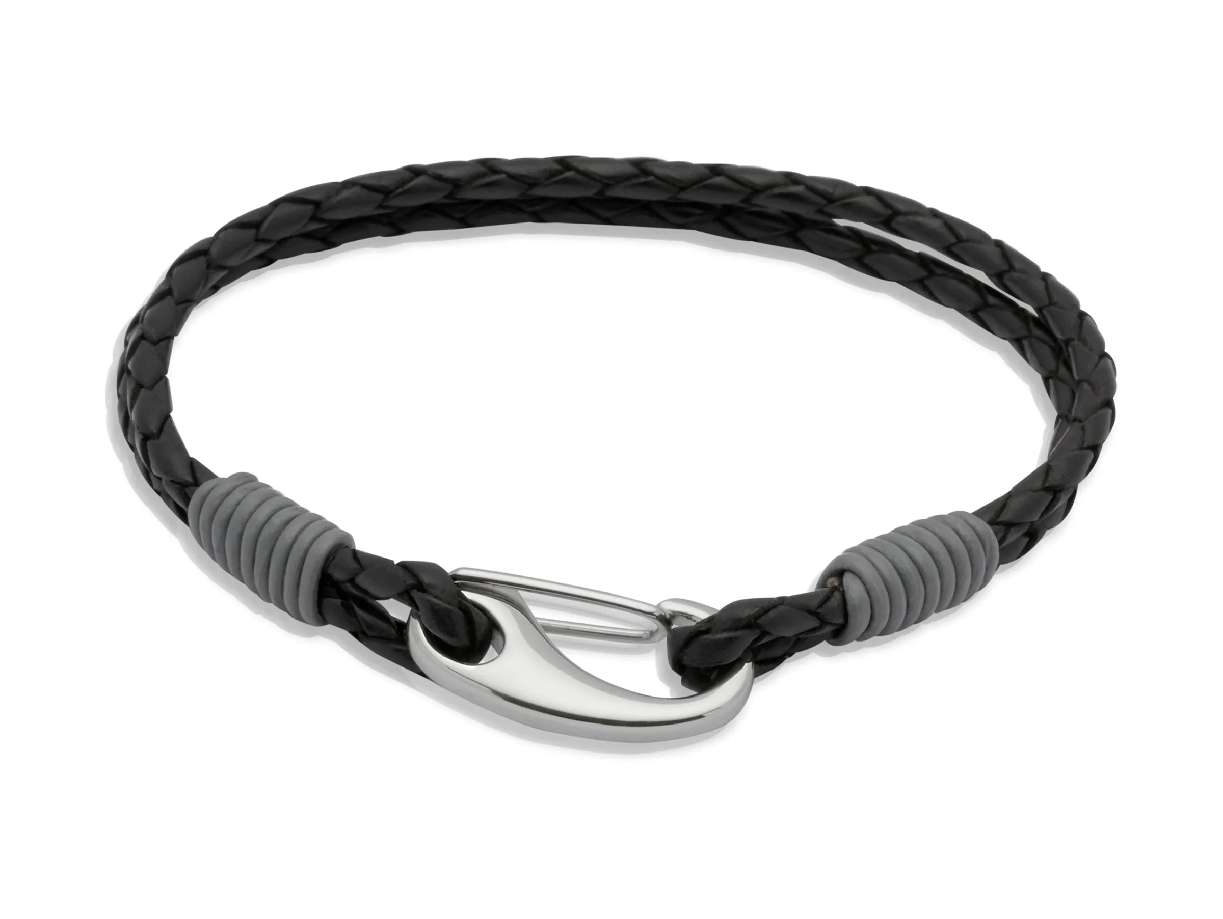 Unique & Co Black Leather Bracelet B177GR