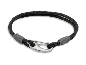 Unique & Co Black Leather Bracelet B177GR