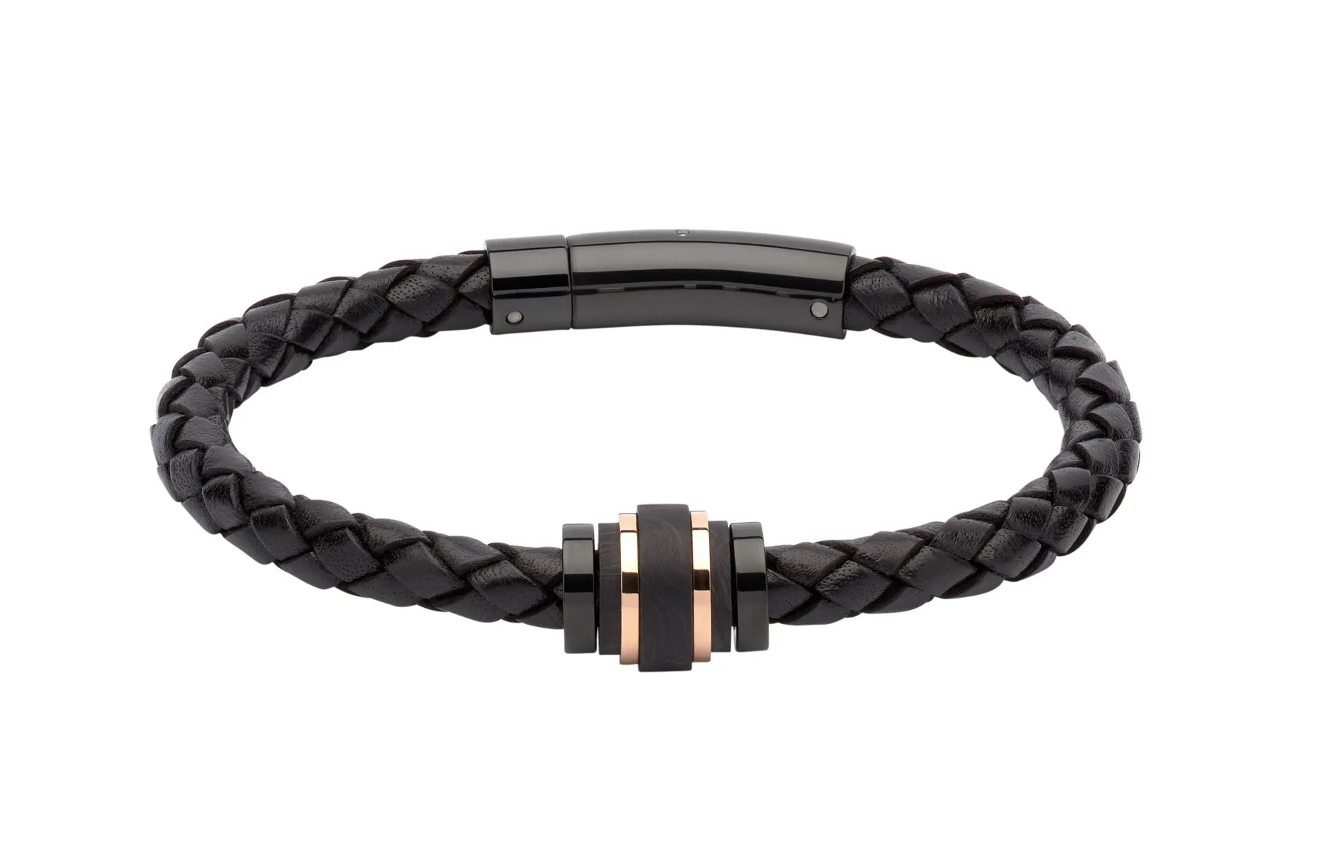 Unique & Co Black Leather Bracelet B350BL