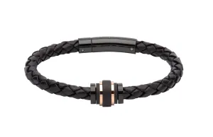 Unique & Co Black Leather Bracelet B350BL