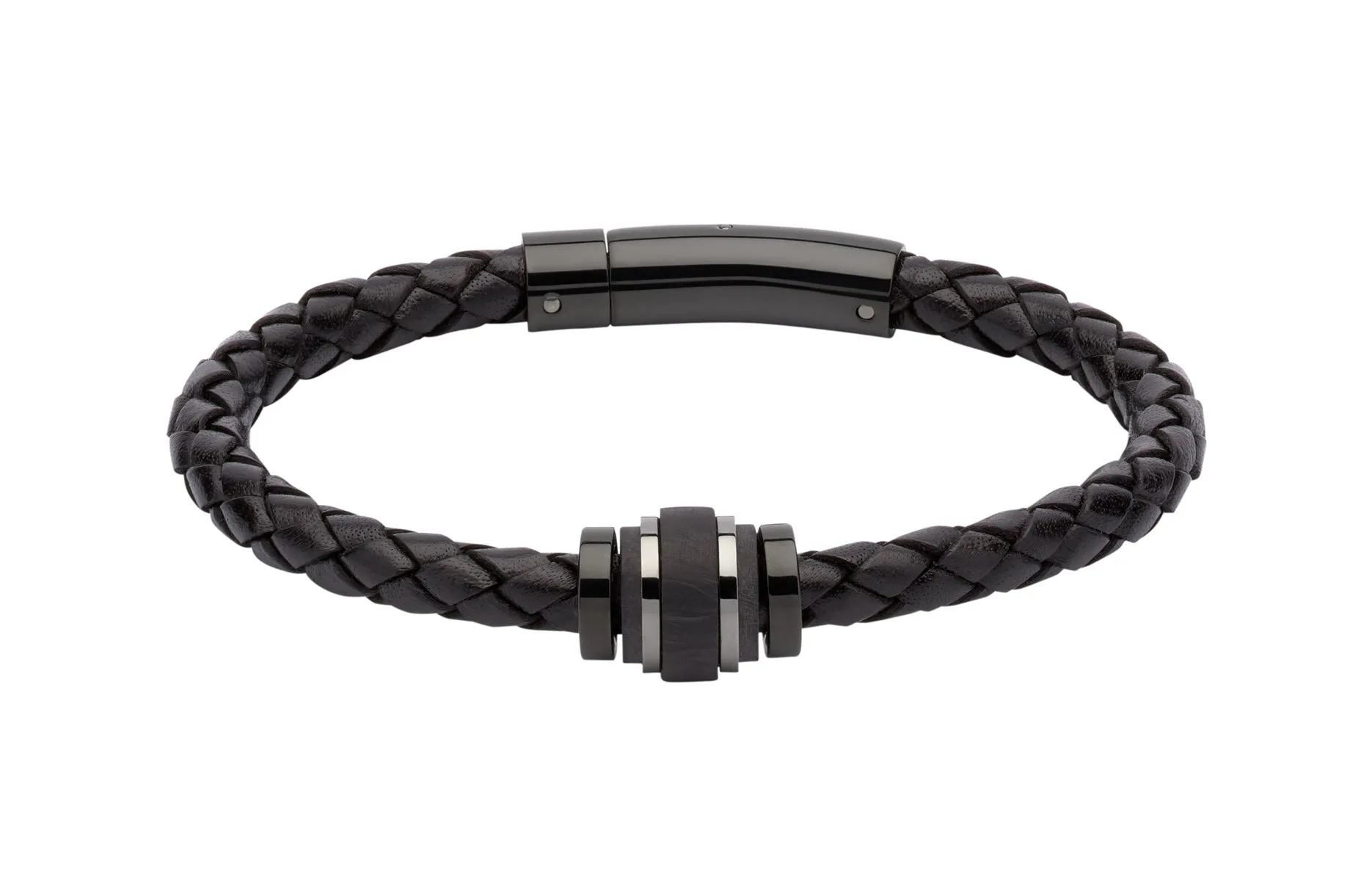 Unique & Co Black Leather Bracelet B351BL