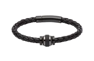 Unique & Co Black Leather Bracelet B351BL