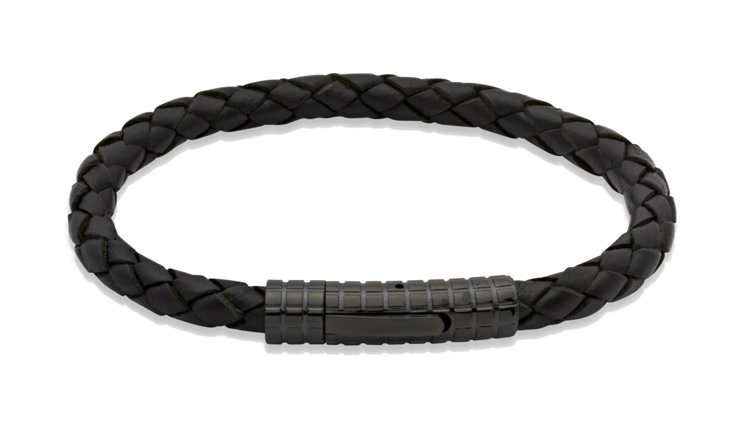 Unique & Co Black Leather Bracelet B71BL