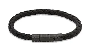 Unique & Co Black Leather Bracelet B71BL