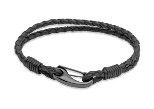 Unique & Co Black Leather Bracelet B86BL