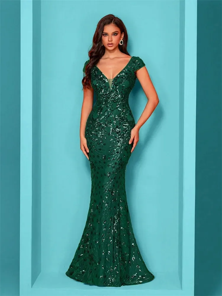 Vera | Fancy Mermaid Sequin Evening Gown