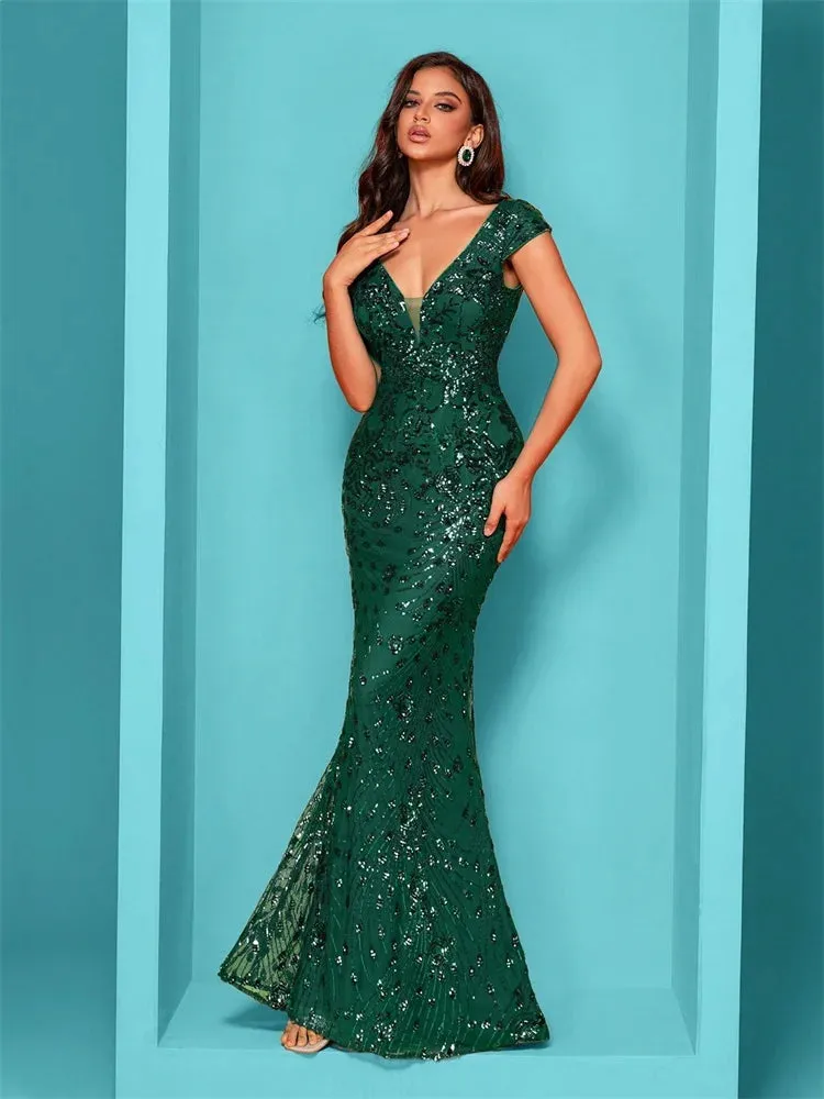 Vera | Fancy Mermaid Sequin Evening Gown