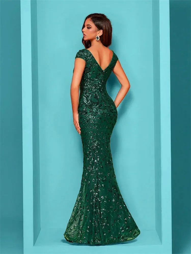 Vera | Fancy Mermaid Sequin Evening Gown