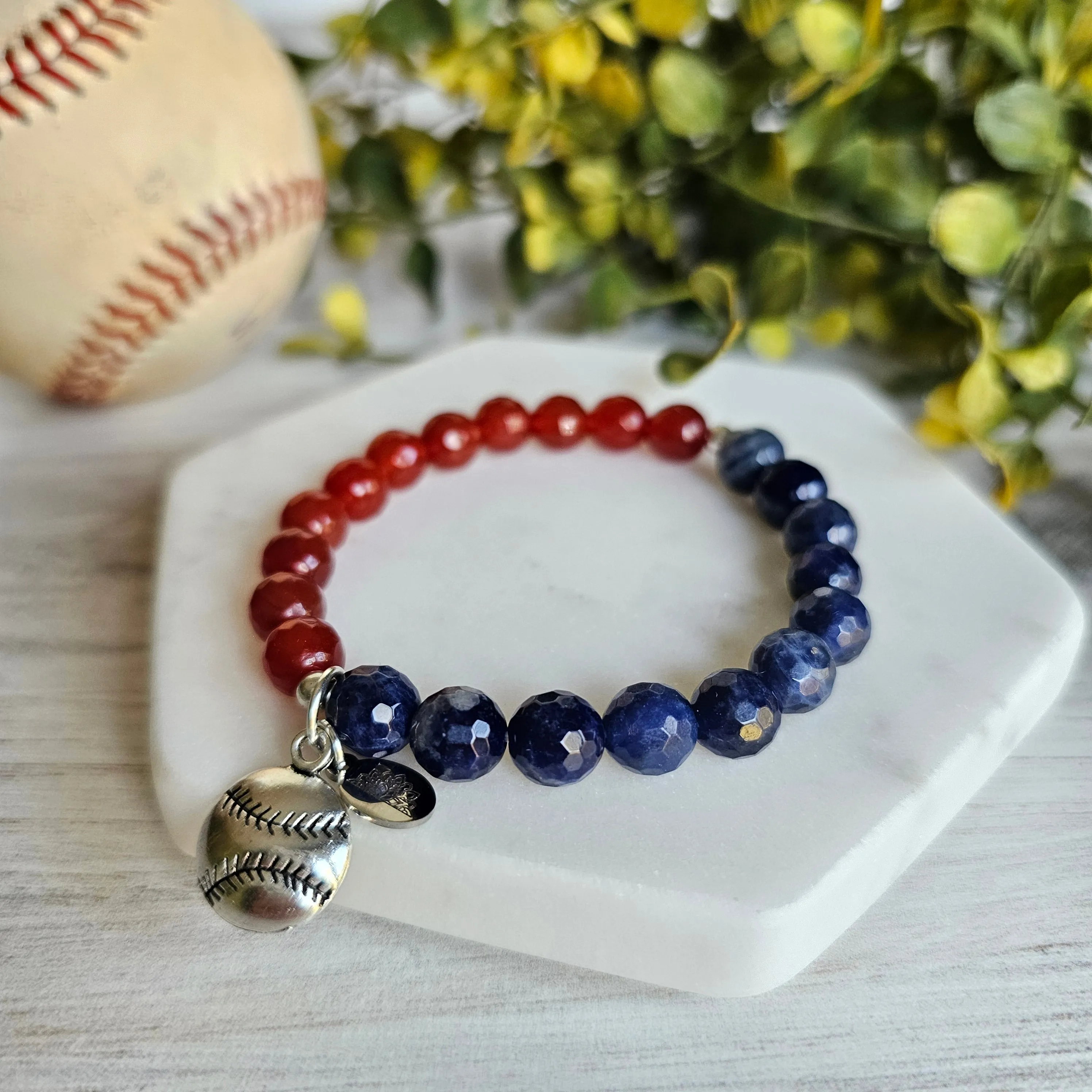 Warriors Baseball Gemstone Bracelet