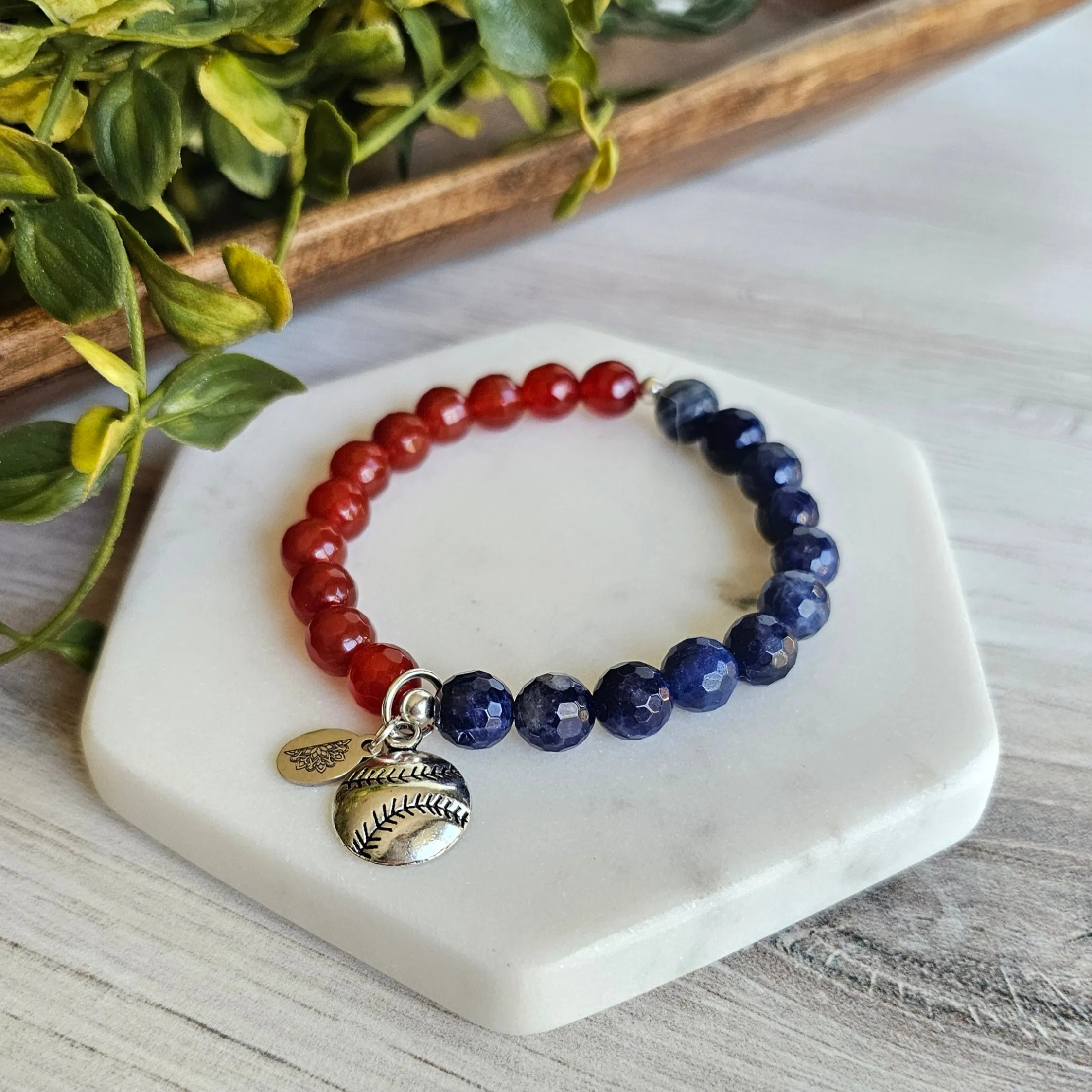 Warriors Baseball Gemstone Bracelet